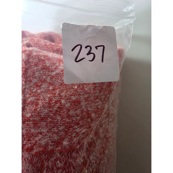 ZARA Pink Orange Heathered Checkered Boxy V-Neck Sweater SZ M - Picture 9 of 9